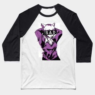 Sad Anime Girl Baseball T-Shirt